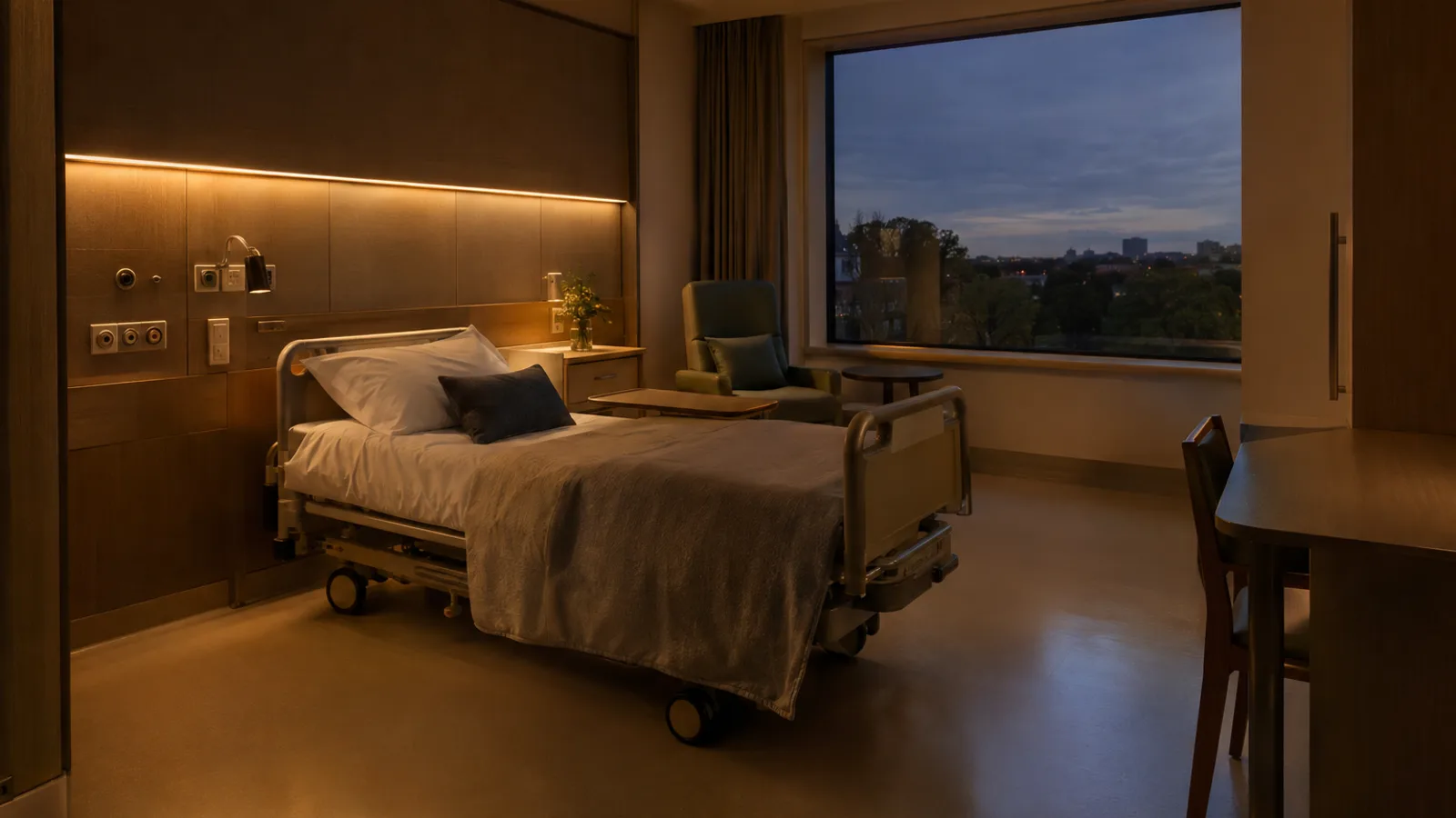 Linear lighting for hospital wards and clinics